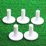 MUXSAM Golf Rubber Tee Holder, 5-Pack 2" Golf Mat Tees for Indoor Outdoor Practice Driving Range Mats (White)