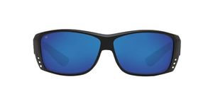 Costa Man Sunglasses Blackout Frame, Blue Mirror Lenses, 61MM, Blackout/Grey Blue Mirrored Polarized 580g, 61 mm