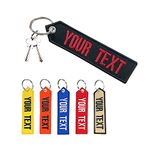 Brillianne Personalized Keyring, Customized Embroidery Number Text Great Gift Keychain, for Men's Motorcycle ATV Car and Scooters