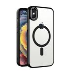 ZCSK Magnetic Mag-Safe iPhone XR Case 5.8-Inch Clear BLACK Transparent with Shock Absorption Proof Anti Scratch Bumper Protective Slim Thin Cover Design Compatible for iPhone XR