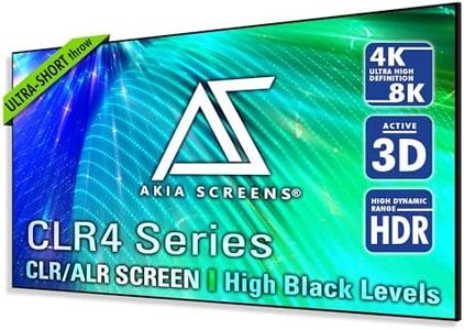 Akia Screens ALR Projector Screen 123 inch 16:9 4K UST Ultra Short Throw Projection, High Black Levels, Ceiling Ambient Light Rejecting Screen, Edge Free Fixed Frame Movie Screen AK-NB123H-CLR4