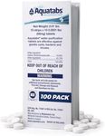 Aquatabs 49mg Water Purification Tablets (100 Pack). Water Filtration System for Hiking, Backpacking, Camping, Emergencies, Survival, and Home-Use. Easy to Use Treatment and Disinfection.