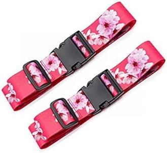 Teeoff Luggage Straps Suitcase Belts Travel Bag Accessories Adjustable 220CM (Sakura - 2 Pack)