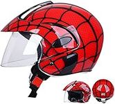 Children's Helmet Spider Web Motorcycle Art Children Helmet Riding Sports Riding Helmet Half Four Seasons Riding Safety Helmet 2-7 Years Old,bright red