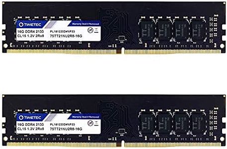 Timetec 32GB Kit (2x16GB) DDR4 2133MHz PC4-17000 Non-ECC Unbuffered 1.2V CL15 2Rx8 Dual Rank 288 Pin UDIMM Computadora de Escritorio Memoria RAM Módulo Actualización (32GB Kit(2x16GB))