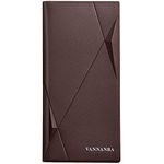 VANNANBA Long Slim Wallet for Men RFID Blocking Leather Checkbook Wallet,Thin Bifold Credit Card Holder with ID Window & Gift Box, Coffee, Casual