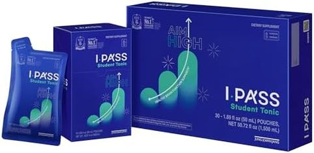 JUNG Kwan Jang iPass Student Tonic - Adaptogen Energy Drink Supplement with Korean Red Ginseng, Jujube, Astragalus & Angelica - Daily Support for School and Activities (30 Pouches, 1.69 fl oz)