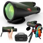 SIMUMU Zoom 10-30x60 Monocular High Power for Adults - Waterproof Telescope with Phone Adapter, Tripod & Leather Case - Perfect for Birding, Hiking, and Hunting