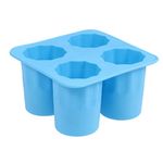 Luxshiny Cookie Molds Silicone Shot Glass Mold Round Shot Glass Ice Mold Whiskey Glass Ice Cubes Ice Tray for DIY Cupcake Candy Fondant Ice Cream Blue Fudge Molds