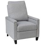 Flash Furniture Carson Transitional Style Push Back Recliner Chair - Light Gray Fabric Upholstery - Accent Nail Trim - Pillow Back Recliner, 57.5" - 31" D x 27" W x 40" H