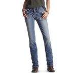 ARIAT Women's R.e.a.l. Mid Rise Straight Leg Jean-DOTD, Blue, 31 Regular