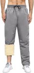 Oleda Mens Sweatpants Fleece Lined Pants Waterproof Snow Ski Pants Winter Warm Hiking Pants Thermal Jogging Pant Sherpa Track Pants with Drawstring(Gray,XXL)