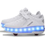 AIkuass USB Rechargeable LED Light Up Roller Shoes for Boys Girls Kids Wheeled Skate Sneaker Shoes