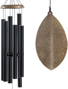 ASTARIN Wind Chimes Outside Deep Tone, 45 in Wind Chimes Large with 6 Heavy Tubes, Large Deep Tone Wind Chimes Outdoor for Garden Hanging Décor,Sympathy Gifts, Black