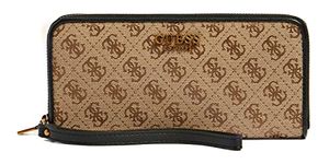 GUESS Women Aviana SLG Large Zip Around Wallets, Latte/Black, One Size