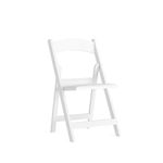 Flash Furniture LE-L-1-WHITE-GG HERCULES Series 1000 Lb. Capacity White Resin Folding Chair with White Vinyl Padded Seat