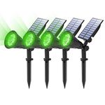 T-SUN (4 Pack&250 Lumens LED Solar Spotlights, 4 LEDs Waterproof Outdoor Security Garden Landscape Lamps, 180 Angle Adjustable for Tree, Patio, Yard, Driveway, Stairs, Pool Area