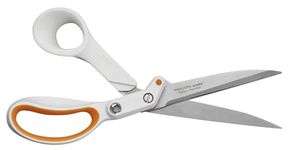 Fiskars Amplify Razor Edge, Fabric Scissors, Length: 24 cm, Stainless Steel Blade/Plastic Handles, White/Orange, 1005225