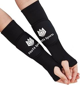 FitsT4 Sports Volleyball Arm Sleeves for Girls Youth Passing Forearm Sleeves w Protection Pads & Thumbhole UPF 50 Non-Slip Gloves