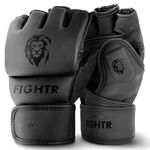 FIGHTR® Pro MMA Gloves for Grappling Sparring Training, Kickboxing Martial Arts Muay Thai Punching Bag Mitt Training Boxing for Men and Women | incl. Carrying Bag