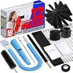 Holikme 12 Pieces 50 Feet Dryer Vent Cleaning Kit, Dryer Cleaning Tools & Lint Remover Sets, Include Flexible Lint Brush with Drill Attachment, Laundry Lint Vacuum Hose