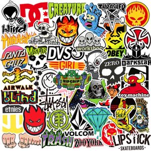 100pcs Cool Brand Skateboard Teens Skate Stickers for Laptop Water Bottles Car Luggage Bicycle Helmet Motorcycle Bumper (100pcs Skateboard)