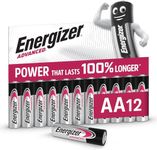 Energizer Advanced AA Batteries (12 Pack) - 1.5V Alkaline - up to 100% Longer Lasting - Ideal for High-Drain Devices - 0% Plastic Packaging - 10 Year Shelf Life [Amazon Exclusive]