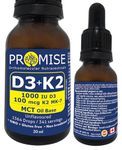 Promise Vitamin D3 + K2 in MCT oil, 1364 drops, Unflavoured, Made in Canada (30ml - 341 servings)