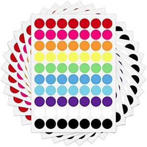 SAVITA Color Coded Label Sticker, 1050pcs Round Color Coding Stickers Dot Stickers Color-Coding Labels Waterproof Round Colored Labels for Kids Office School Home Marking (0.75inch, 10 Colors)