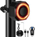 zerotop Bike Alarm with Tail Light, USB Rechargeable Anti-Theft Bicycle Alarm with Remote, 110dB Wireless Vibration Motion Sensor Motorcycle Alarm with Mount for Mountain Bike Electric Scooter Trailer