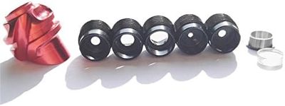 SHARROW Archery 37 Degree Peep Sight Aluminum Hooded with 5pcs Inner Core and Clarifier Lens Aperture Kit (Red, 6x lens)