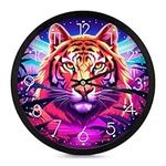 12 Inch Tiger Animal Wall Clocks Bl