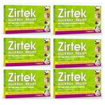 Zirtek Allergy Relief Cetirizine Antihistamine Tablets| Hayfever Tablets | Pack of 6 x 7 Allergy Tablets 10mg | 24 Hour Allergy Relief for Dust, Pets, Runny Nose & Hives
