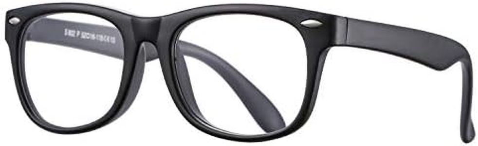 Pro Acme TPEE Rubber Flexible Kids Nerd Glasses Clear Lens Geek Fake for Costume (Age 3-10) (Matte Black)