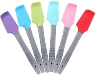 Leadigol 6PCS Silicone Mini Spatula, Curved Spatula, Kitchen Scraper Spatula,Heat Resistant Non-Stick Flexible Scrapers, Silicone Cream Butter Cake Spatula