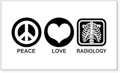 CafePress Peace Love Radiology Rectangle Bumper Sticker Car Decal