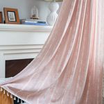 ColorBird Pink Room Darkening Curtains, Pastel Pink Drapes 63 Inches Length 2 Panels, Linen Curtains & Drapes Little Pink Curtains for Girls Bedroom Nursery