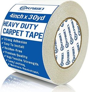 KAIWO Heavy Duty Carpet Tape Double Sided (4 inx30yd), Rug Tape for Area Rugs on Carpet, Perfect Rug Gripper for Holding Area Rugs, Hardwood Floors, Outdoor Rugs, Stair Treads, White.