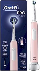 Oral-B Spazzolino Elettrico Ricaricabile Pro Series 1, Sensore di Pressione, Batteria a Lunga Durata, 1 Testina, 1 Spazzolino Elettrico, Rosa, Idea Regalo
