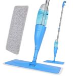 Zureni Multifunction Microfiber Spray Mop with Aluminium Handle 600ML Refillable Bottle Removable Washable Cleaning Pad Integrated Water Spray-Mechanism for Home Wood Tile Laminate Floor (Random, 1Pc)