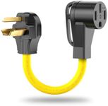 LAVANDINO NEMA 10-30P to 14-50R EV Charger Adapter, 220V Dryer Plug Adapter 3 Prong to 4 Prong 30 Amp to 50 Amp, Compatible with Tesla, Female with Grip Handle