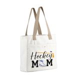 MBMSO Hockey Mom Tote Bag Hockey Mom Gifts Hockey Players Gifts for Mom Ice Hockey Beach Tote for Hockey Coach Hockey Gym Bag, Hockey Mom Tote, Large, Tote Bag