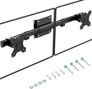 Support Mural Double Écran, Adaptateur VESA Simple à Double Écran pour 2 Écrans de 13 à 27 Pouces, Orientable Inclinable Adaptateur Support Moniteur jusqu'à 10kg, VESA 75x75/100x100mm