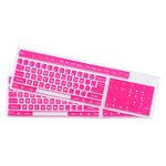 PATIKIL Pc Keyboard Cover Skin Silicone Desktop Keyboard Skin Keyboard Cover for Standard Size PC Computer Desktop Keyboards 17.3"x5.3" Rose Red Keyboard Cover Skin Protector 2Pcs