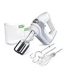 Hamilton Beach Professional 62656 7 Speed Electric Hand Mixer, White, with SoftScrape Beaters, Whisk, Dough Hooks and Snap-On Storage Case