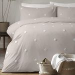 Appletree Garden Duvet Cover Set, 100% Cotton, Linen with White Dots, King