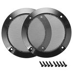 sourcing map 2pcs 5" Speaker Grill Mesh Decorative Circle Woofer Guard Protector Cover Audio Accessories Black