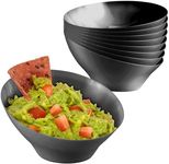 6oz Black Plastic Serving Bowls (8 Pack) Small Disposable Snack Bowl Candy Dishes, Buffet Containers for Chips, Popcorn, Snacks, Mints, Salad Bar, Parties, Office Desk, Bridal Shower, Party Supplies