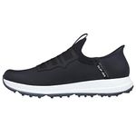 Skechers Men's Go Elite 5 Arch Fit Waterproof Slip in Golf Shoe Sneaker, Black/White Spikeless, 14