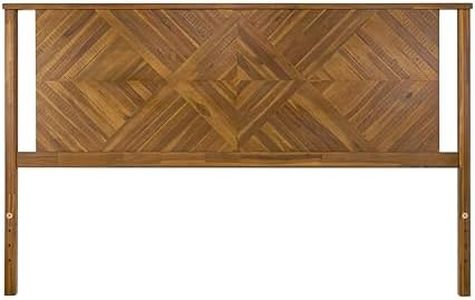 Bme Ethan King Wood Headboard Only - Rustic & Scandinavian Style Without Bed Frame - Acacia Wood - Easy Assembly - Rustic Brown